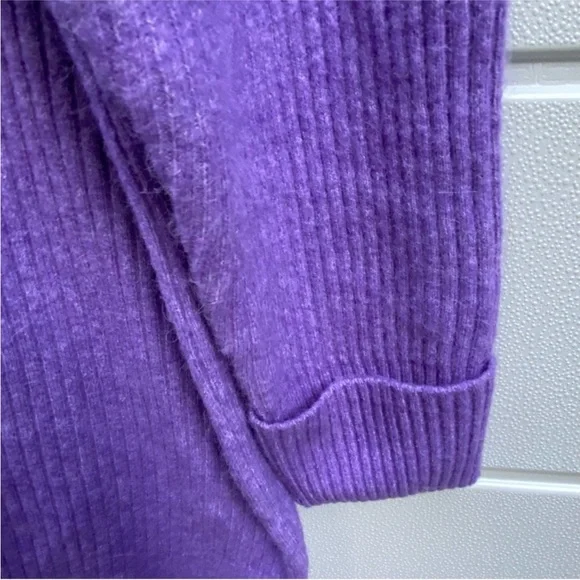& Other Stories Oversized Turtleneck Knit Sweater Ribbed Alpaca Blend Purple - Picture 9 of 9